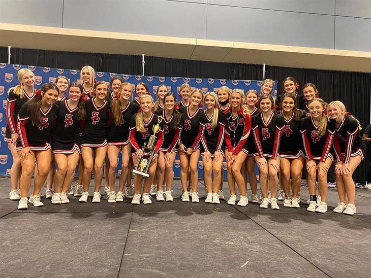 The South Point High School cheerleaders earned second place at the 2021 North Carolina High School Athletic Association Cheerleading Invitational Championship. 